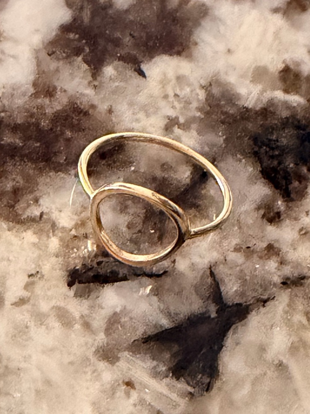 14K Solid Gold Open Circle Opera Halo Minimalist Ring, Stamped 14K, Size 8